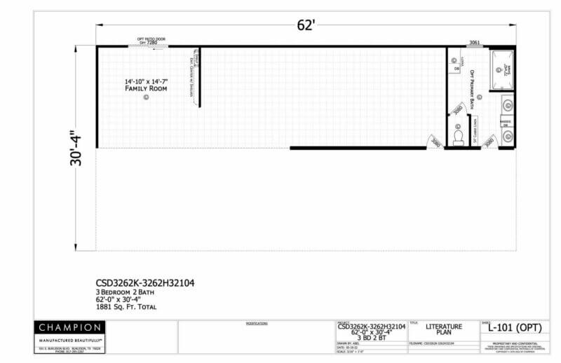 Csd3262k optional floorplan